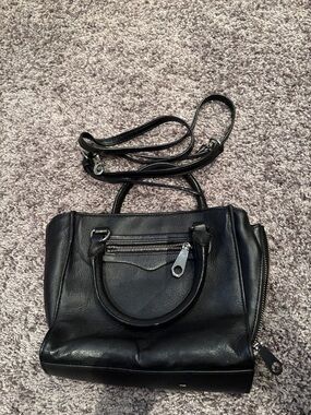 Classic Black Leather Crossbody Handbag